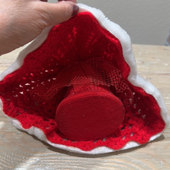 Vintage Mrs. Claus with Handmade Red Crochet Dress - Picture 7 of 9